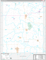 Fayette County Wall Map Premium Style 2026