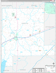 Fayette County Wall Map Premium Style 2026