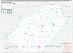 Fayette County Wall Map Premium Style 2026