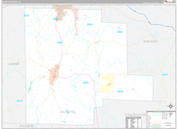 Fayette County, AL Wall Map Premium Style 2024