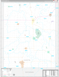 Fayette County, IA Wall Map Premium Style 2024