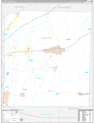 Fayette County, TN Wall Map Premium Style 2024