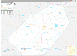 Fayette County, TX Wall Map Premium Style 2024