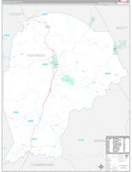 Fentress County, TN Wall Map Premium Style 2024