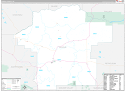 Fergus County, MT Wall Map Premium Style 2023
