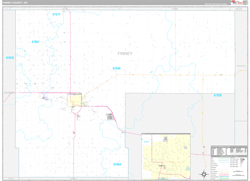 Finney County, KS Wall Map Premium Style 2024
