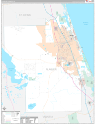 Flagler County, FL Wall Map Premium Style 2023