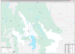 Flathead County, MT Wall Map Premium Style 2023