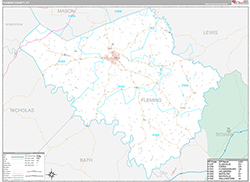 Fleming County Wall Map Premium Style 2026