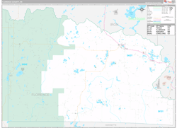 Florence County, WI Wall Map Premium Style 2024