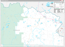 Florence County, WI Wall Map Premium Style 2026