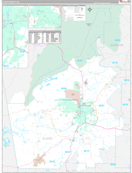 Floyd County, GA Wall Map Premium Style 2024