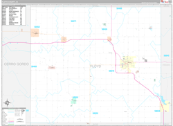 Floyd County, IA Wall Map Premium Style 2024