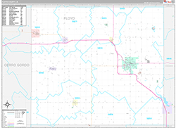 Floyd County, IA Wall Map Premium Style 2026