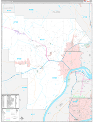 Floyd County, IN Wall Map Premium Style 2024