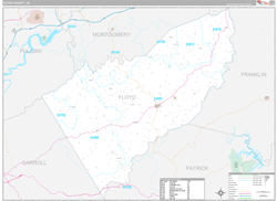Floyd County, VA Wall Map Premium Style 2024