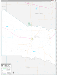 Foard County, TX Wall Map Premium Style 2024