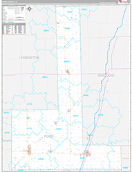 Ford County Wall Map Premium Style 2026