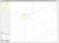 Ford County, KS Wall Map Premium Style 2024