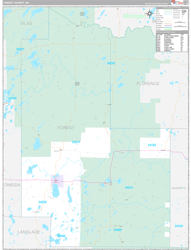 Forest County, WI Wall Map Premium Style 2024