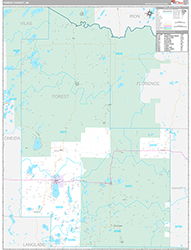 Forest County, WI Wall Map Premium Style 2026