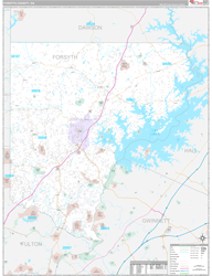 Forsyth County, GA Wall Map Premium Style 2024