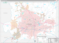 Forsyth County, NC Wall Map Premium Style 2024