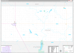 Foster County, ND Wall Map Premium Style 2023
