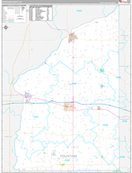 Fountain County Wall Map Premium Style 2026
