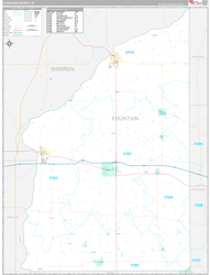 Fountain County, IN Wall Map Premium Style 2024