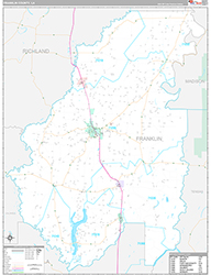 Franklin County Wall Map Premium Style 2026