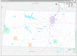 Franklin County, AL Wall Map Premium Style 2024