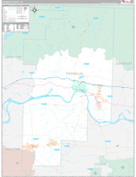 Franklin County, AR Wall Map Premium Style 2024