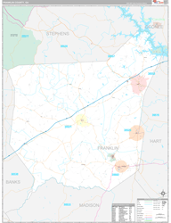 Franklin County, GA Wall Map Premium Style 2024
