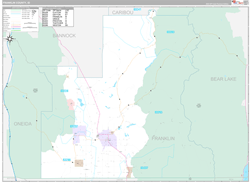Franklin County, ID Wall Map Premium Style 2024