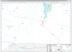 Franklin County, IN Wall Map Premium Style 2024