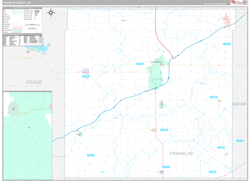 Franklin County, KS Wall Map Premium Style 2024