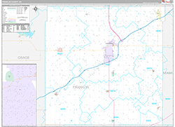 Franklin County, KS Wall Map Premium Style 2026