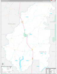 FranklinParish (County), LA Wall Map Premium Style 2023