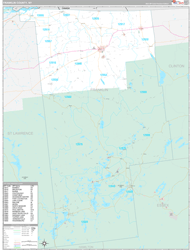 Franklin County, NY Wall Map Premium Style 2024