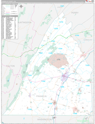 Franklin County, PA Wall Map Premium Style 2024