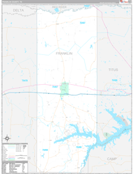 Franklin County, TX Wall Map Premium Style 2024