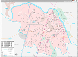 FredericksburgCounty, VA Wall Map Premium Style 2026