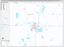 Freeborn County, MN Wall Map Premium Style 2024