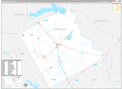 Freestone County, TX Wall Map Premium Style 2024