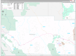 Fremont County, CO Wall Map Premium Style 2024