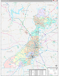 Fulton County Wall Map Premium Style 2026