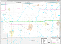 Fulton County Wall Map Premium Style 2026