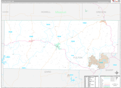 Fulton County, AR Wall Map Premium Style 2024