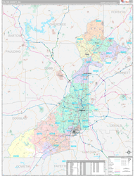 Fulton County, GA Wall Map Premium Style 2024